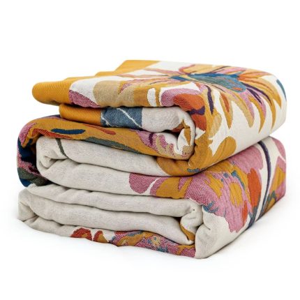 Boho Throw Blanket 60''x80'',100% Cotton Blankets for Couch Bed,Cotton Quilt Travel Muslin Blankets Farmhouse Home Decor Soft Lightweight Picnic Blanket