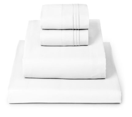 Queen Sheets Set - 4 PC Iconic Collection Bedding - Hotel Luxury, Extra Soft, Cooling Bed Sheets - Wrinkle, Fade, Stain Resistant (Queen, White)